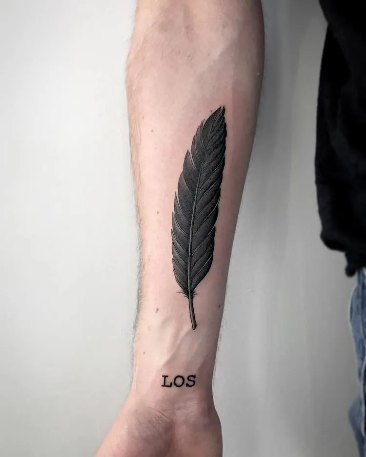 Feather Tattoo by marchateaux