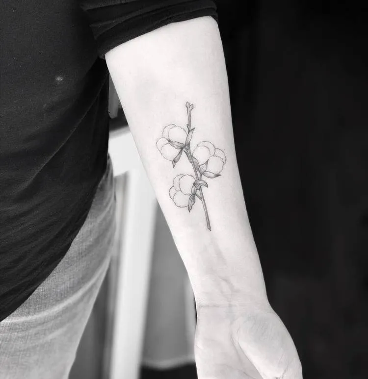 Cotton Flower Tattoo by Mary Tereshchenko