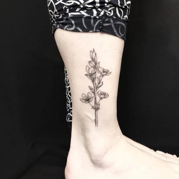 Cherry Flowers Tattoo by Mary Tereshchenko