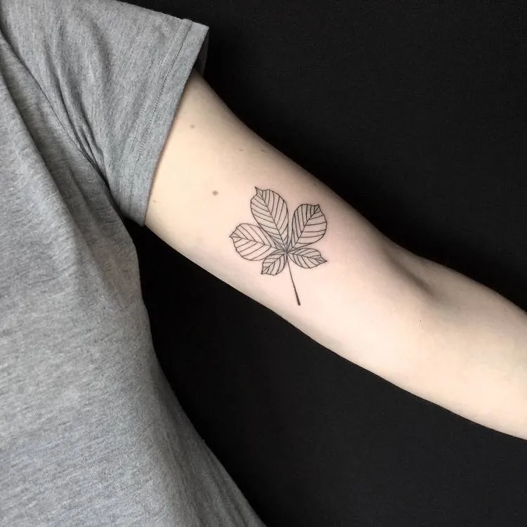 Chestnut Leaf Tattoo by Mary Tereshchenko