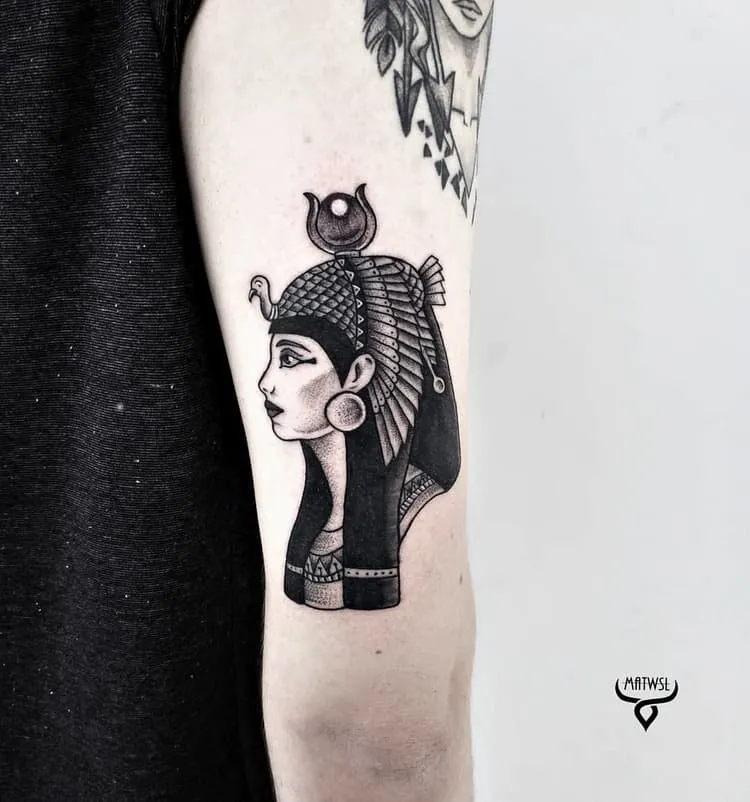 Blackwork Goddess Isis Tattoo by matwsl