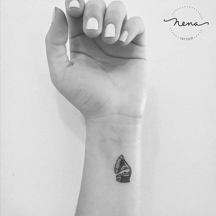 Gramophone Tattoo by Nena_Tattoo