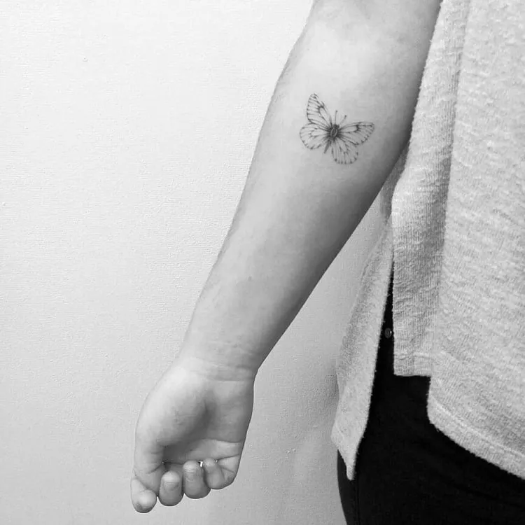 Delicate Butterfly Tattoo by Nena_Tattoo