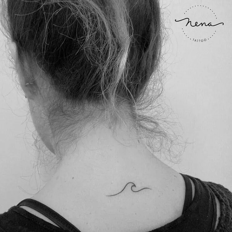 Single Line Wave Tattoo by Nena_Tattoo