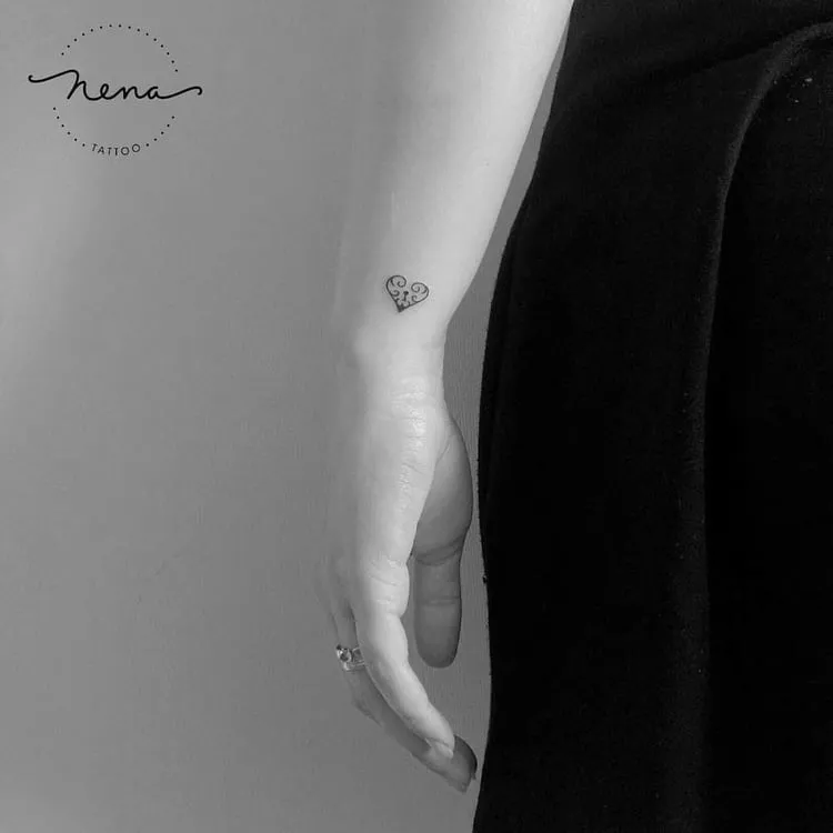 Tiny Heart Tattoo by Nena_Tattoo