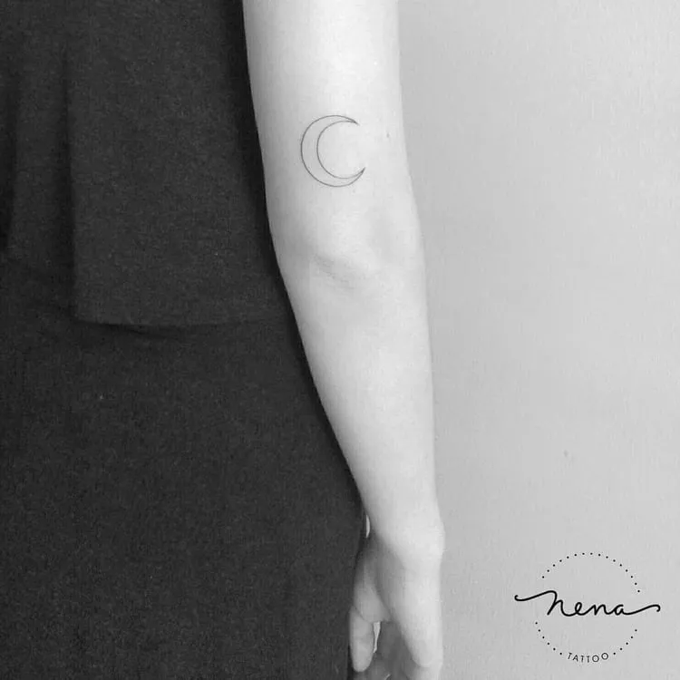 Simple Crescent Moon Tattoo by Nena_Tattoo