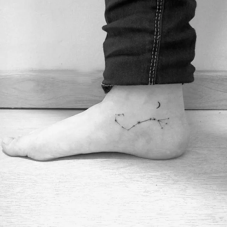 Scorpio Constellation and Tiny Moon Tattoo by Nena_Tattoo