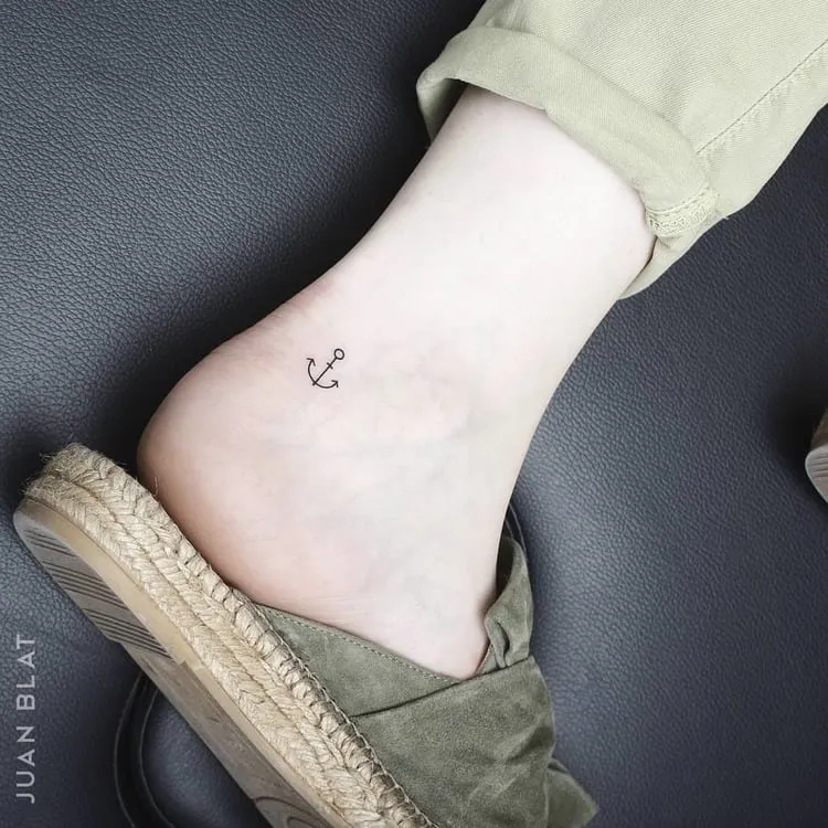 Anchor tattoo on ankle