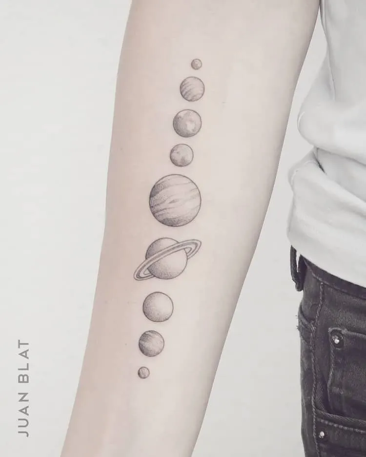 Planets Tattoo on Arm