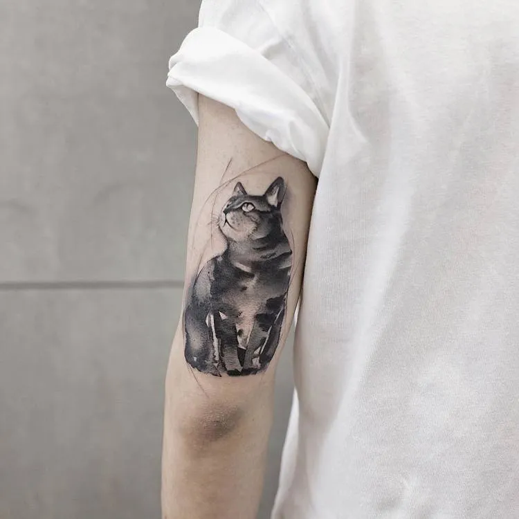 Cat Tattoo By Chen Jie