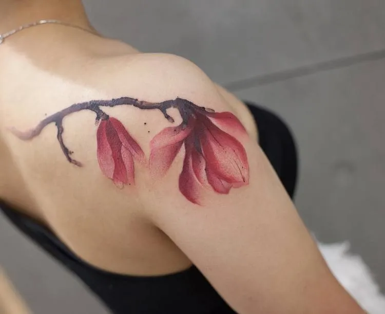 Magnolia Tattoo By Chen Jie