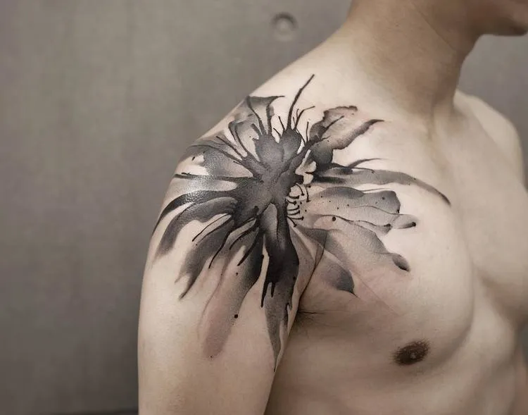 Abstract Watercolor Tattoo By Chen Jie