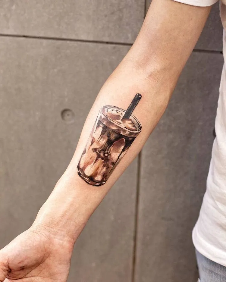 Iced Coffee Tattoo By Chen Jie