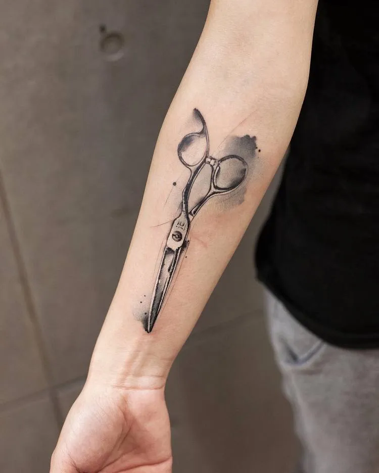 Scissor Tattoo By Chen Jie
