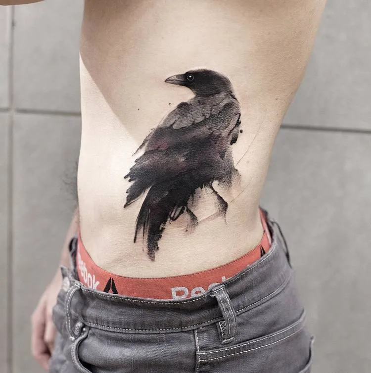 Raven Tattoo By Chen Jie