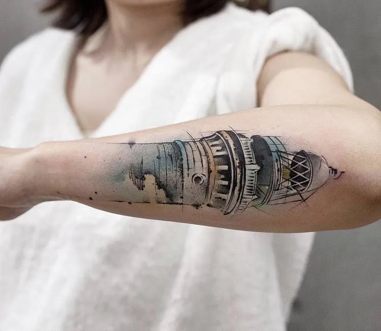 Lighthouse Tattoo By Chen Jie