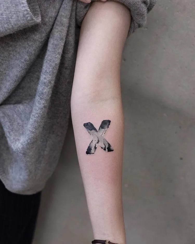 Watercolor 'X' Tattoo By Chen Jie