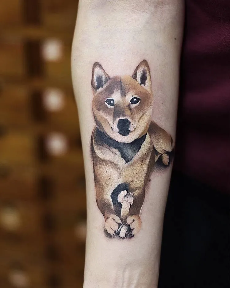 Akita Inu Tattoo By Chen Jie