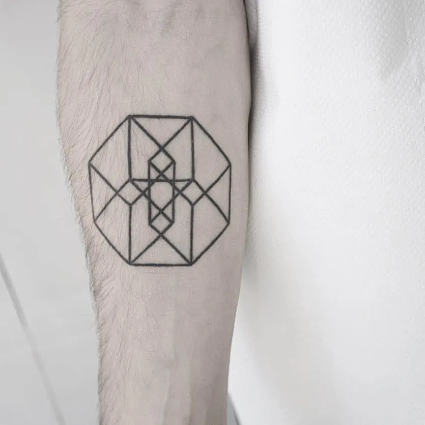 Hypercube Tattoo by Malvina Maria Wisniewska