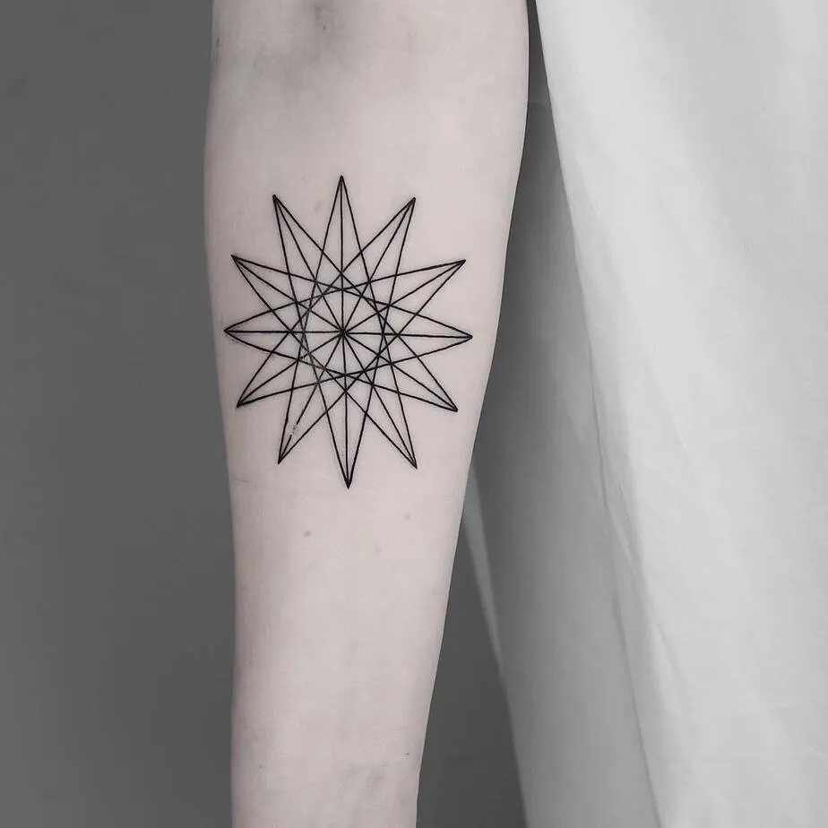 Geometric Star Tattoo by Malvina Maria Wisniewska