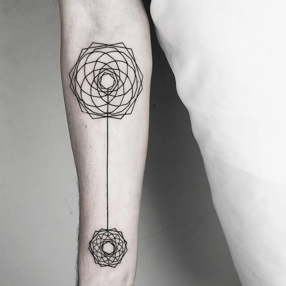 Hexagonal Composition Tattoo by Malvina Maria Wisniewska