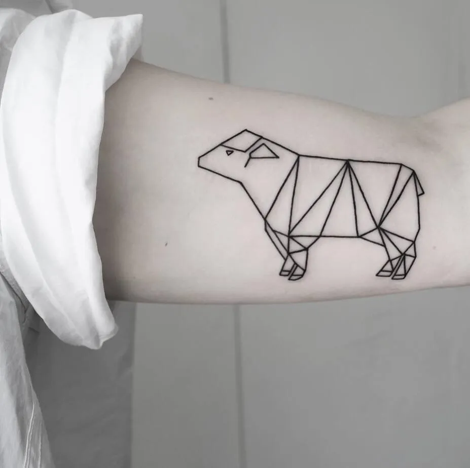 Geometric Sheep Tattoo by Malvina Maria Wisniewska