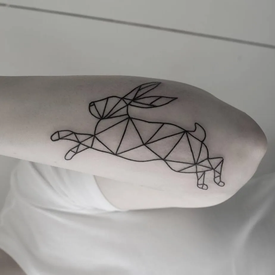 Geometric Rabbit Tattoo by Malvina Maria Wisniewska