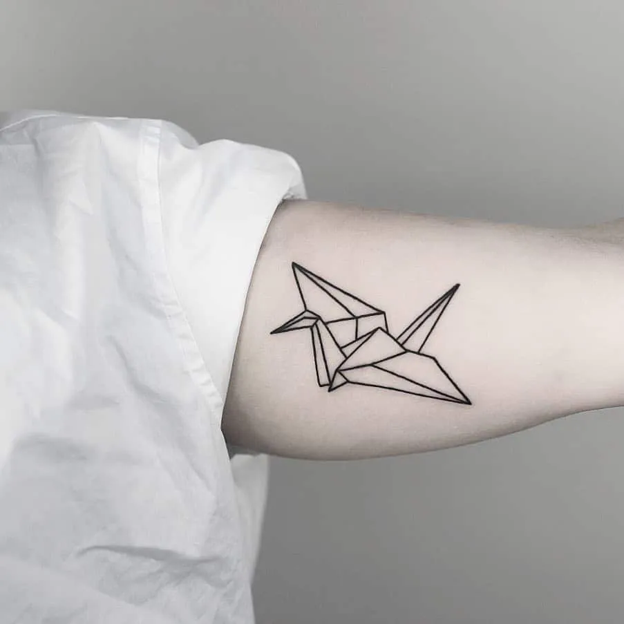 Paper Crane Tattoo by Malvina Maria Wisniewska