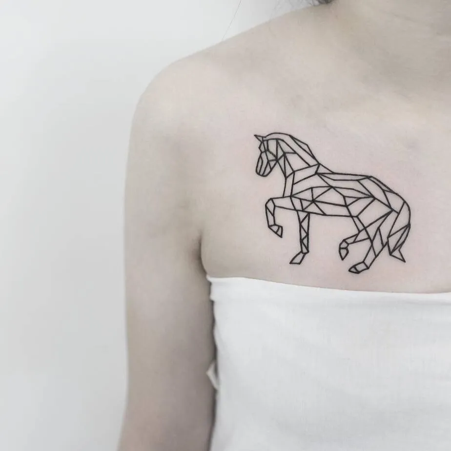 Geometric Horse Tattoo by Malvina Maria Wisniewska