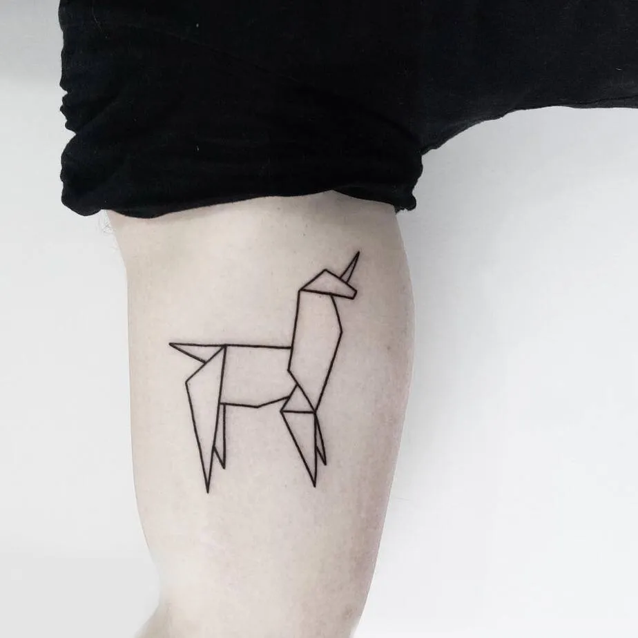 Origami Unicorn Tattoo by Malvina Maria Wisniewska