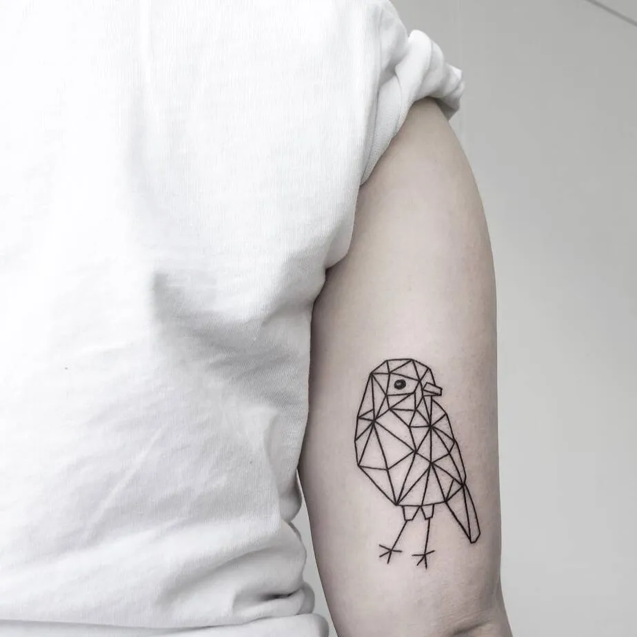 Geometric Bird Tattoo by Malvina Maria Wisniewska