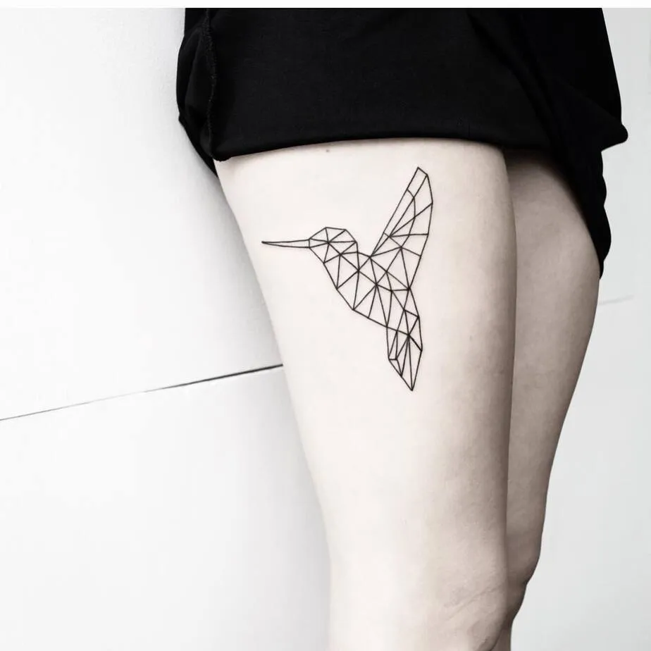 Geometric Hummingbird Tattoo by Malvina Maria Wisniewska