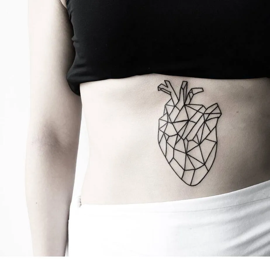 Geometric Anatomical Heart Tattoo by Malvina Maria Wisniewska