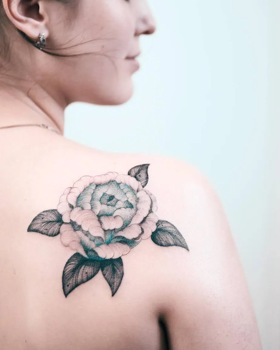 Peony Tattoo by Evgeny Mel
