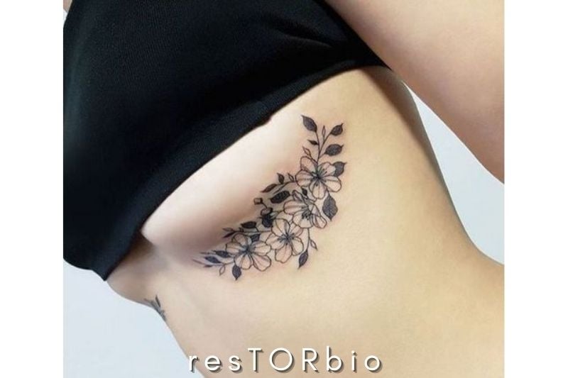 Floral Tattoo Under Boob