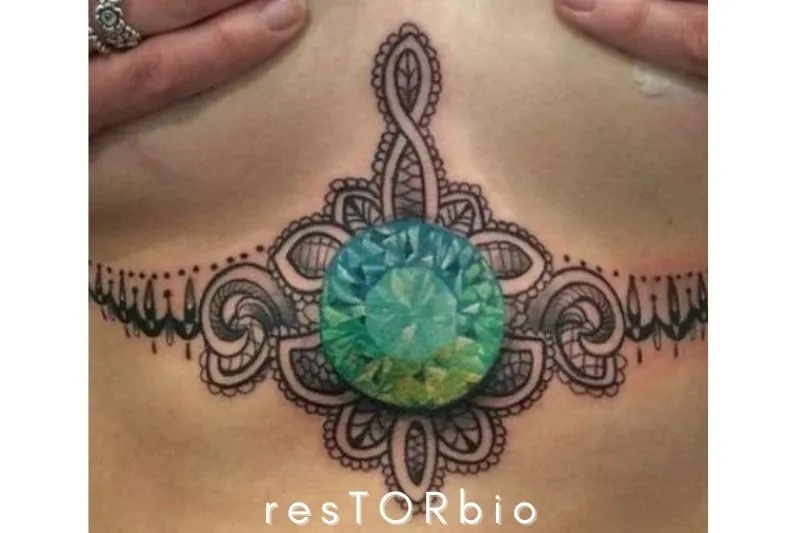 Jewel Underboob Tattoo