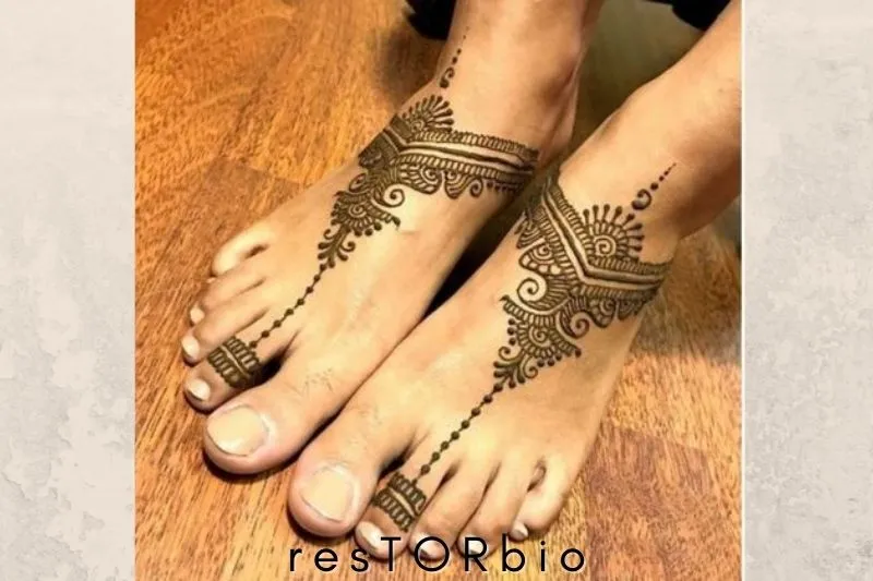 Jewellery Mehndi Design For Foot