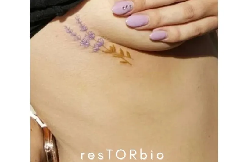 Lavender Underboob Tattoo