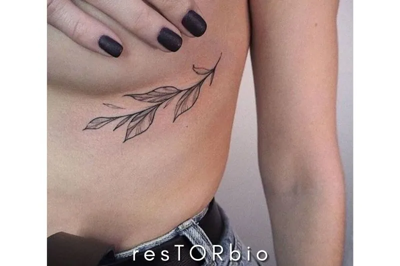 Leafy Adventures Boob & Underboob Tattoo Design Ideas