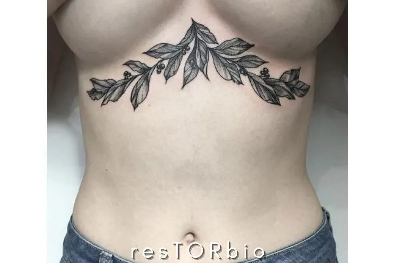 Mistletoe Under Boob Tattoo