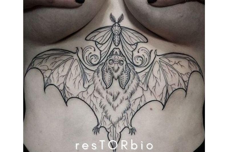 New Gothic Tattoo Under Boob