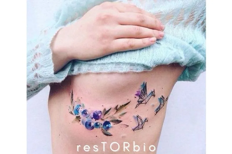 Purple Flowers And Paper Birds