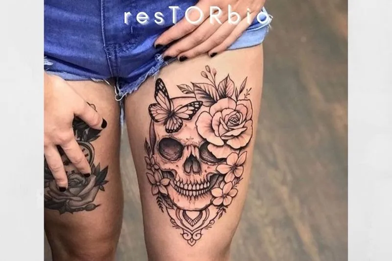 Skull with Flowers
