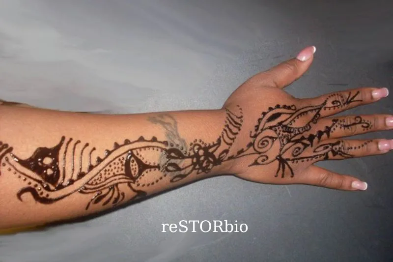 Sleeve Tattoo With Henna
