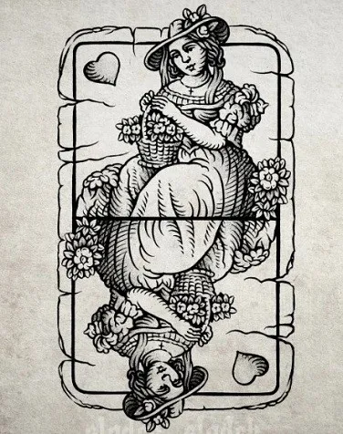 What Does Queen of Hearts Tattoo Mean, What does Queen tattoo mean, What does the two of Hearts tattoo mean, Queen of Hearts Tattoo, Minimalist Queen of Hearts Design, What does the Queen of Hearts tattoo represent, What are some common designs for a Queen of Hearts tattoo, What does the Queen of Hearts symbolize in tarot, What is the meaning of a two of hearts tattoo, What is the symbolism behind the Queen of Hearts tattoo,