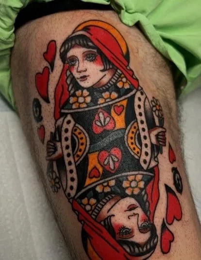 What Does Queen of Hearts Tattoo Mean, What does Queen tattoo mean, What does the two of Hearts tattoo mean, Queen of Hearts Tattoo, Minimalist Queen of Hearts Design, What does the Queen of Hearts tattoo represent, What are some common designs for a Queen of Hearts tattoo, What does the Queen of Hearts symbolize in tarot, What is the meaning of a two of hearts tattoo, What is the symbolism behind the Queen of Hearts tattoo,