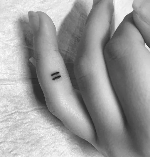 What Does Equal Sign Tattoo Mean, What does the equal sign symbolize, What does the small equal sign tattoo mean, What does the equal sign tattoo on the wrist mean, What do 2 equal signs mean, Is the equal sign a special character, What is the big equal sign, Equal Sign Tattoo,
