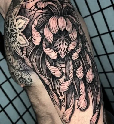 15 Most Beautiful Chrysanthemum Tattoo Designs, Chrysanthemum tattoo minimalist, Chrysanthemum Forearm Tattoo, Delicate Chrysanthemum Tattoo, Blooming Chrysanthemum tattoo, Chrysanthemum Flower Outline tattoo,