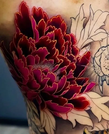 15 Most Beautiful Chrysanthemum Tattoo Designs, Chrysanthemum tattoo minimalist, Chrysanthemum Forearm Tattoo, Delicate Chrysanthemum Tattoo, Blooming Chrysanthemum tattoo, Chrysanthemum Flower Outline tattoo,