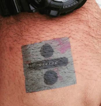 What Does A Division Sign Tattoo Mean, Division Sign Tattoo Mean, division symbol tattoo, Division Sign Tattoo, Division Sign Tattoo on wrist,